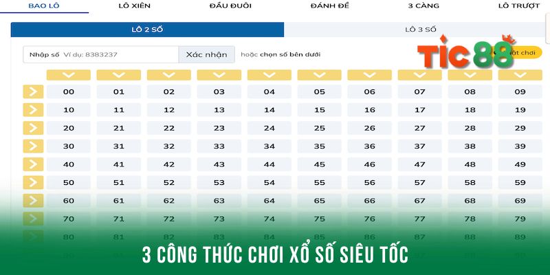 3 công thức chơi xổ số siêu tốc bất bại