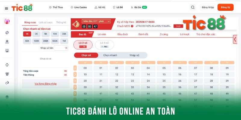 Tic88 - Đánh lô online an toàn, đẳng cấp